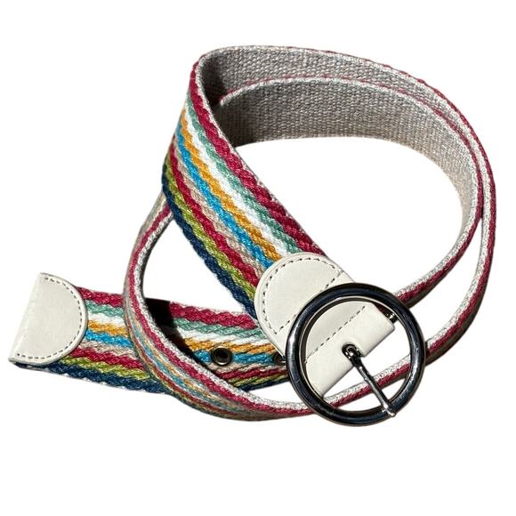 Blue & Pink Striped Men's Belt - Picture 2 of 7